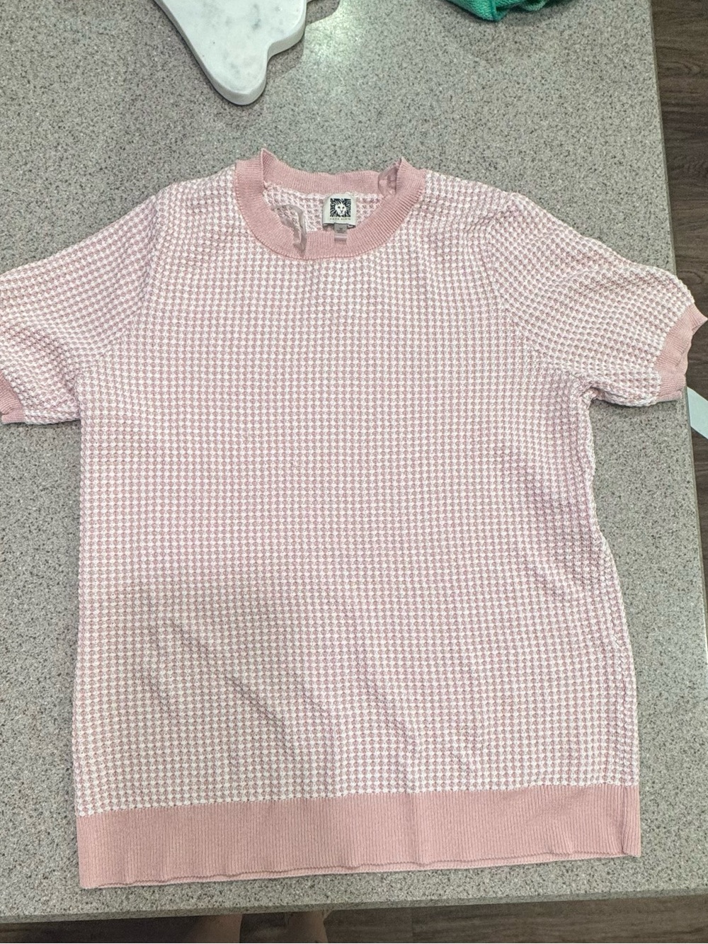 Pink Short-Sleeve Knit Top